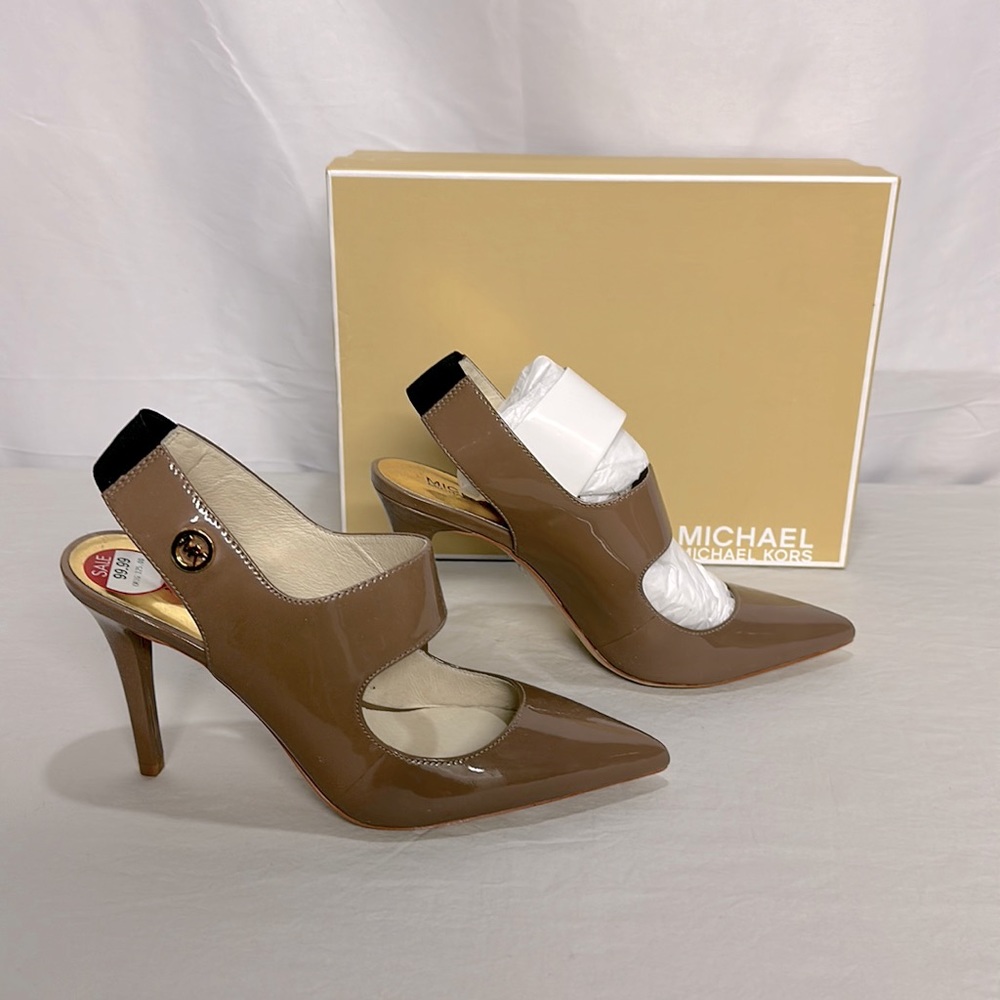 NWT Michael Kors Nude Sivian Sling Pump - Size 8 1/2